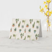 Carte aquarelle plante en pots (Fleur jaune)