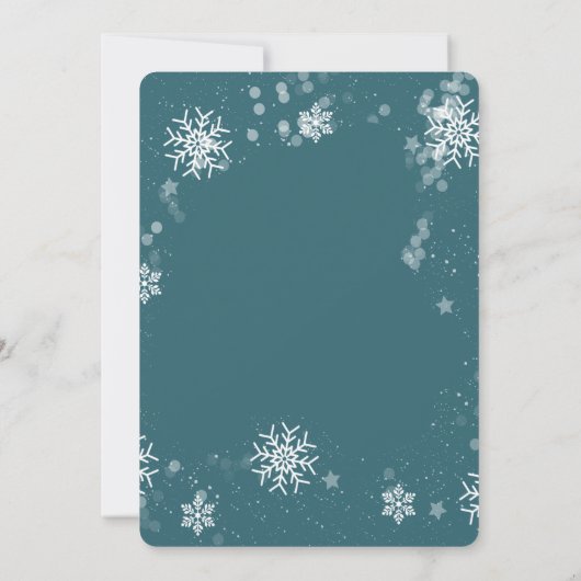 Carte Aquarelle Poinsettia Gold Frame photo verticale (Dos)