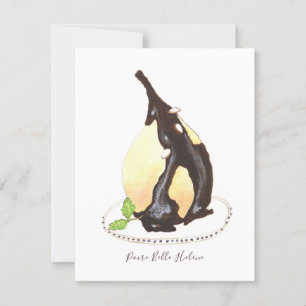 Carte Aquarelle Poire Belle Hélène