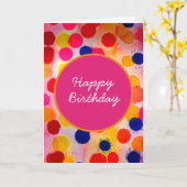 Carte Aquarelle pois cercles mignons (Fleur jaune)