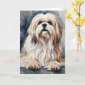 Carte Aquarelle Portrait Doux Chien Chien Chien Chien Bl (Fleur jaune)