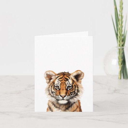 Carte Aquarelle Portrait d'un petit tigre (Devant)
