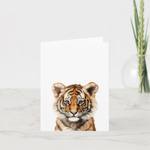 Carte Aquarelle Portrait d'un petit tigre