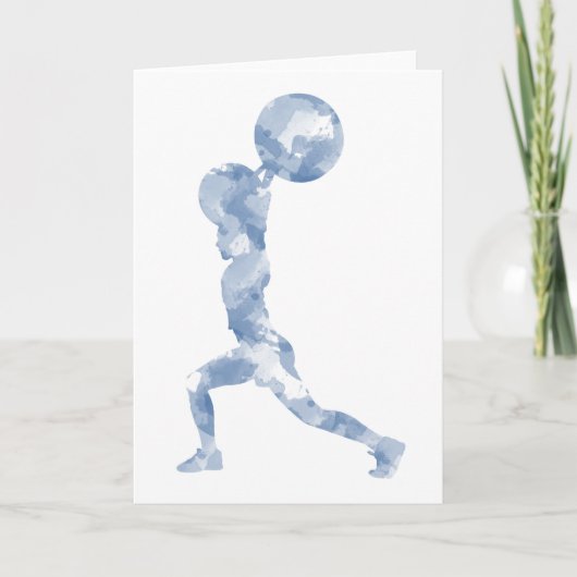 Carte Aquarelle propre et Jerk en bleu (Devant)