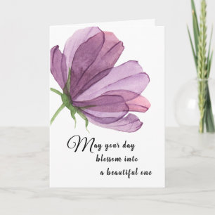 Carte Aquarelle Purple Ajouter Nom Elegant Anniversaire
