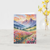 Carte Aquarelle Purple Mountain Majesty (Fleur jaune)