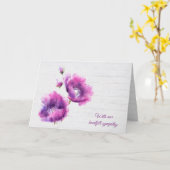 Carte Aquarelle Purple Poppies Sympathie (Fleur jaune)