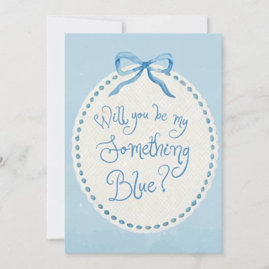 Carte Aquarelle "Quelque chose d'équipage bleu" Proposit (Devant)