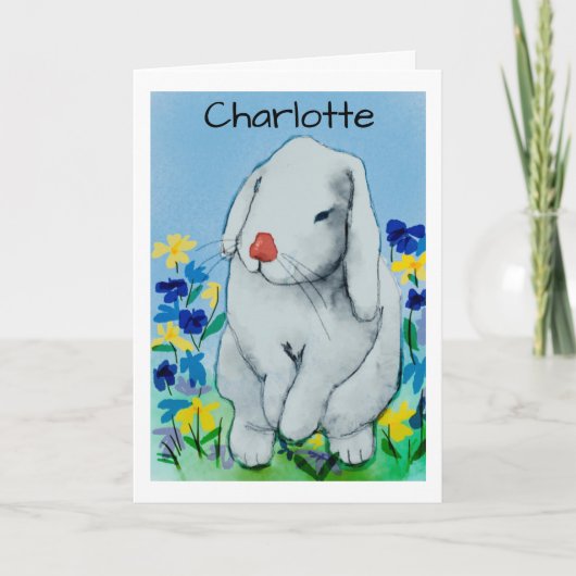 Carte Aquarelle Rabbit (Devant)