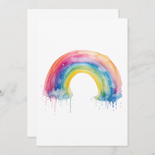 Carte aquarelle Rainbow Flat (Devant / Derrière)