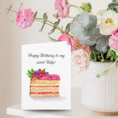 Carte Aquarelle Raspberry Cake Anniversaire femme
