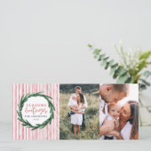 Carte Aquarelle + rayure photo de vacances de Noël (Debout devant)