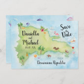 Carte aquarelle République dominicaine Enregistrez (Devant / Derrière)