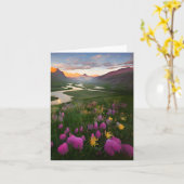 Carte Aquarelle rivière et fleurs personnalisable (Fleur jaune)