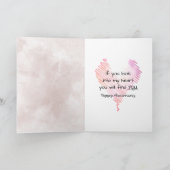 Carte Aquarelle rose Anniversaire romantique (Intérieur)