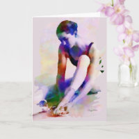 Aquarelle rose Ballerina Art contemporain