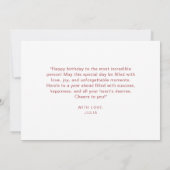 Carte Aquarelle rose Boho Fleur sauvage Joyeux anniversa (Dos)