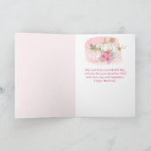 Carte Aquarelle rose Citrouille or Anniversaire (Intérieur)