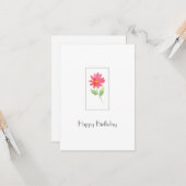 Carte Aquarelle rose corail (Devant/Arrière en situation)