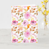 Carte Aquarelle rose d'été florale vierge (Fleur jaune)