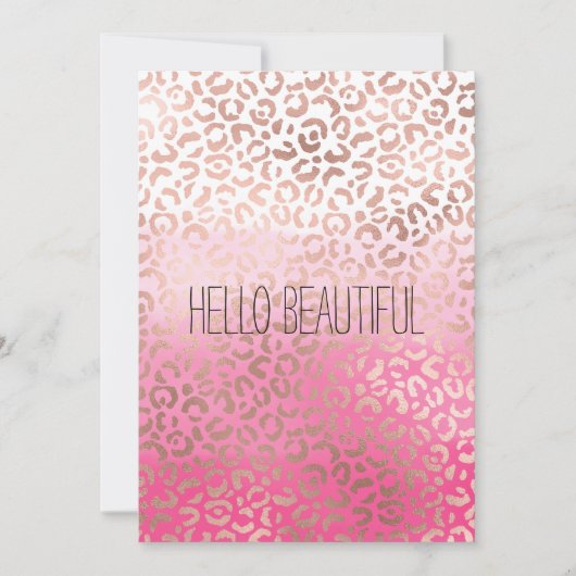 Carte Aquarelle rose Empreinte de léopard personnalisé (Devant)