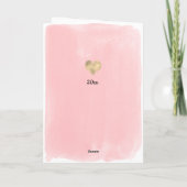 Carte Aquarelle rose et or Coeur 9e anniversaire (Dos)