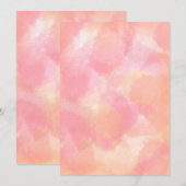 Carte Aquarelle rose et orange (Devant / Derrière)