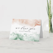 Carte Aquarelle rose et vert Laver Joyeuse fête des mère (Devant)