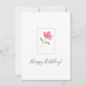 Carte Aquarelle rose Fleur 3 (Devant)