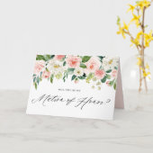 Carte Aquarelle rose Floral Matron d'honneur Proposition (Fleur jaune)