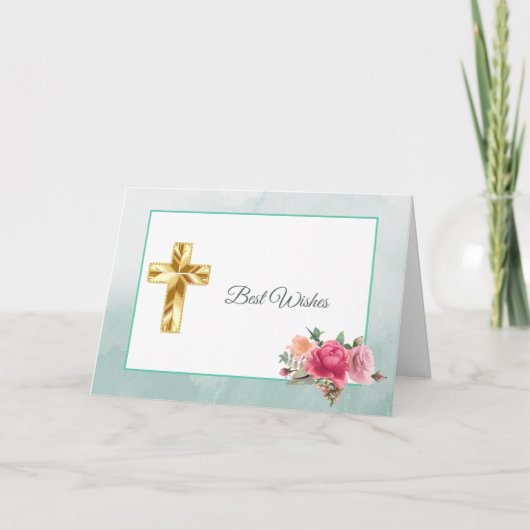 Carte Aquarelle rose floral rose Bouquet de rose Confirm (Devant)