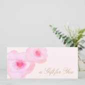 Carte Aquarelle rose florale Certificat cadeau rose (Debout devant)