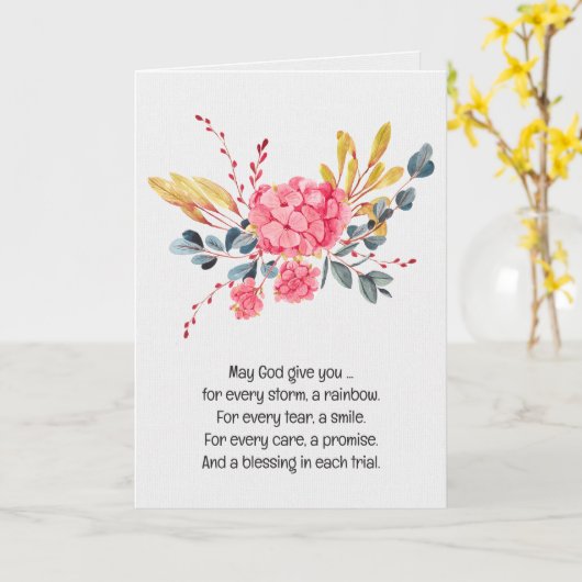 Carte Aquarelle rose Hydrangea Bouquet (Fleur jaune)