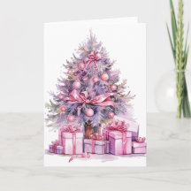 Aquarelle rose pâle Arbre de Noël