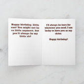 Carte Aquarelle rose Petite Soeur Anniversaire (Intérieur)