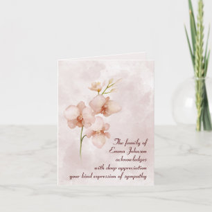 Carte Aquarelle rose Posy Sympathy Merci