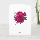 Carte Aquarelle rose roses Bouquet de printemps 60e anni (Dos)