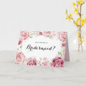 Carte Aquarelle Rose Roses Serez-Vous Ma Mineure II (Fleur jaune)