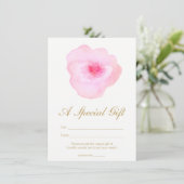 Carte Aquarelle rose Spa floral certificat cadeau de sal (Debout devant)