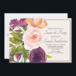 Carte Aquarelle rose violet rose crème fleurie douce 16<br><div class="desc">Elégante botanique violet et rose vif aquarelle floral Sweet 16 anniversaire invitation pour les filles ados. Contactez-nous pour obtenir de l'aide sur la personnalisation ou pour demander des produits correspondants.</div>