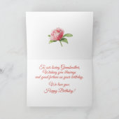 Carte Aquarelle Roses et baies Grand-mère Anniversaire (Intérieur)