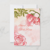 Carte Aquarelle Roses Romantiques Florales  (Devant)