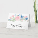 Carte Aquarelle Roses Roses Roses Roses Roses Ravies<br><div class="desc">Aquarelle couleur rose pâle rose rose rose rose rose joyeux carte d'anniversaire</div>