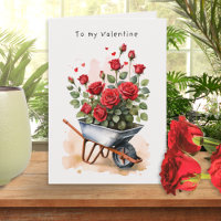 Aquarelle Roses Rouges Floral Rustique Saint-Valen