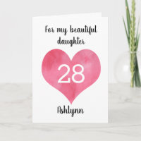 Aquarelle rouge Coeur 28e anniversaire
