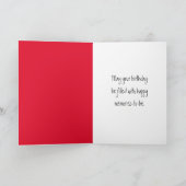 Carte Aquarelle rouge Rose d'anniversaire (Intérieur)