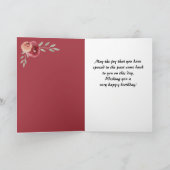 Carte Aquarelle rouge Rose Floral 70e anniversaire (Intérieur)