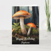 Carte Aquarelle rouge Toadstool ・ Fall Forest Anniversai (Devant)