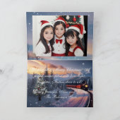 Carte Aquarelle Rouge Train de Noël Vacance photo (Intérieur)