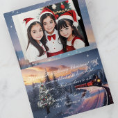 Carte Aquarelle Rouge Train de Noël Vacance photo